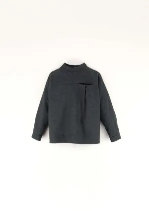 17.3-DARK GREY MANDARIN COLLAR SHIRT