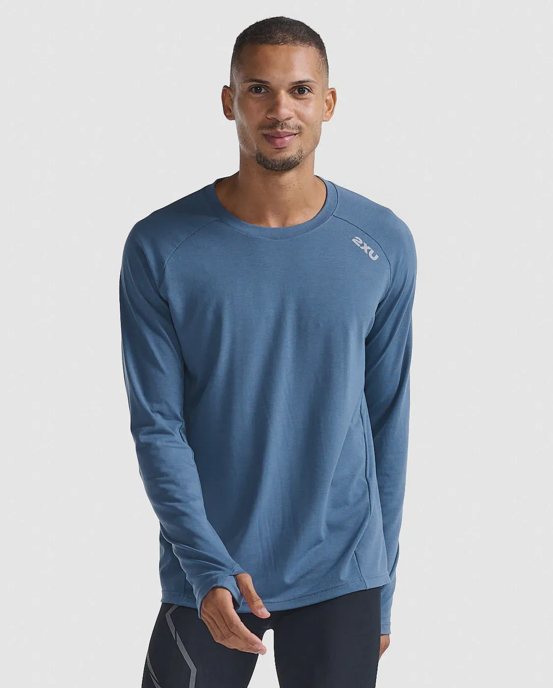 2XU Mens Ignition Base Layer Long Sleeve Tee - Stormy