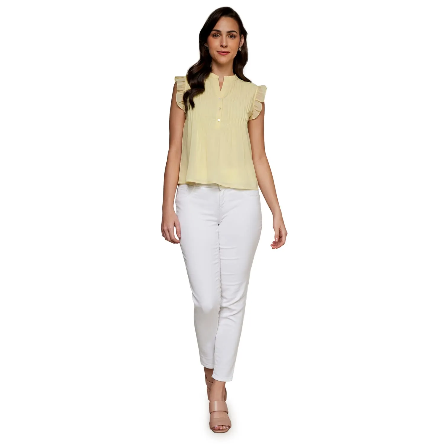 AND Women's Comfort Blouse (EE23AB044TPG_Yellow