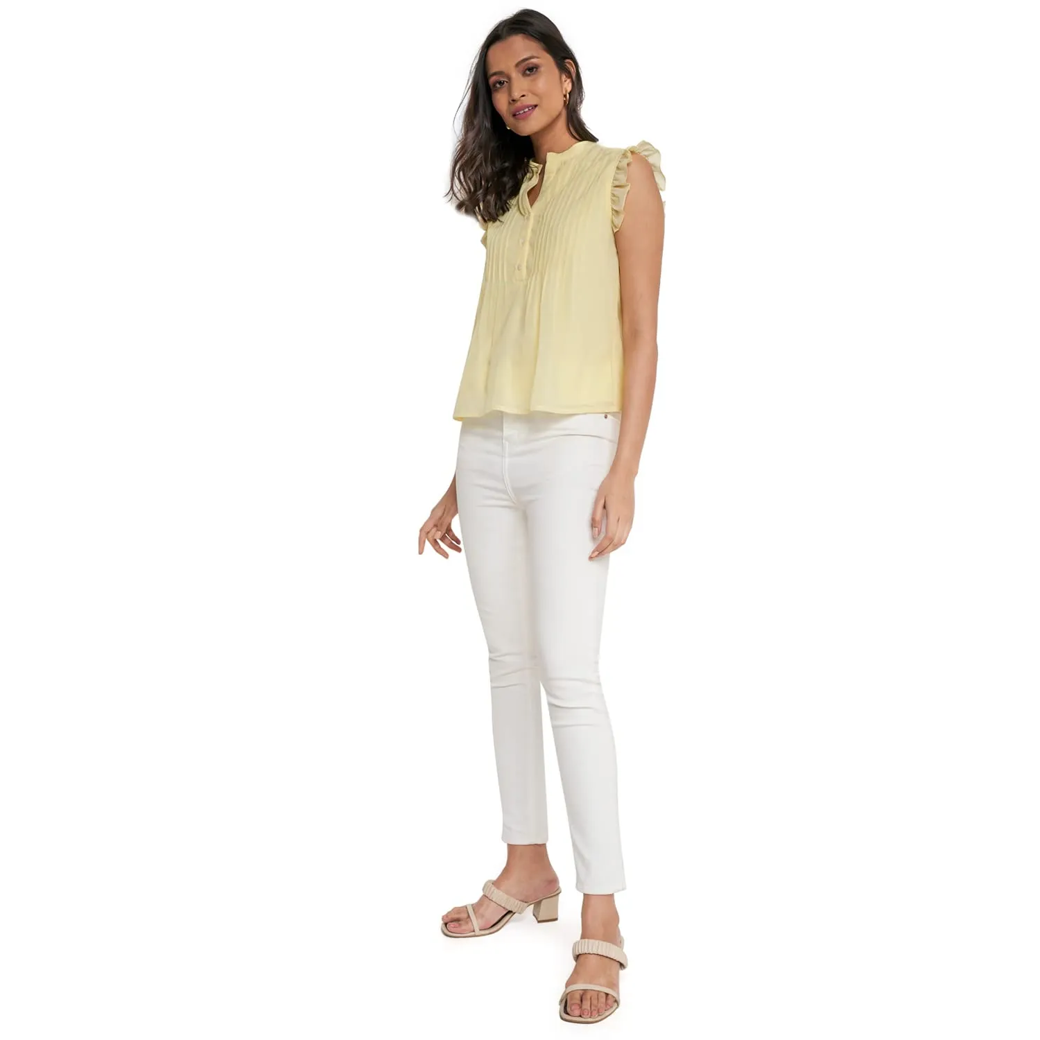 AND Women's Comfort Blouse (EE23AB044TPG_Yellow