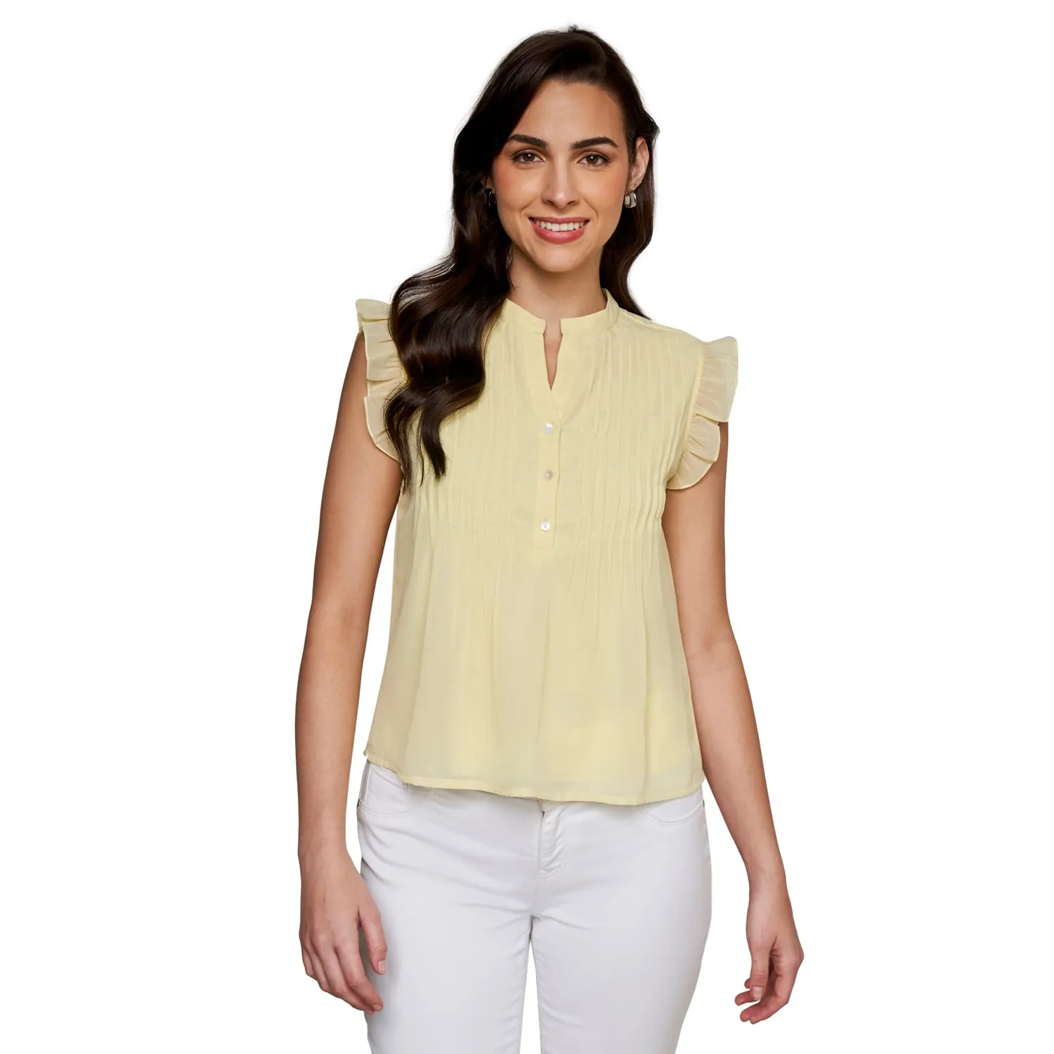 AND Women's Comfort Blouse (EE23AB044TPG_Yellow