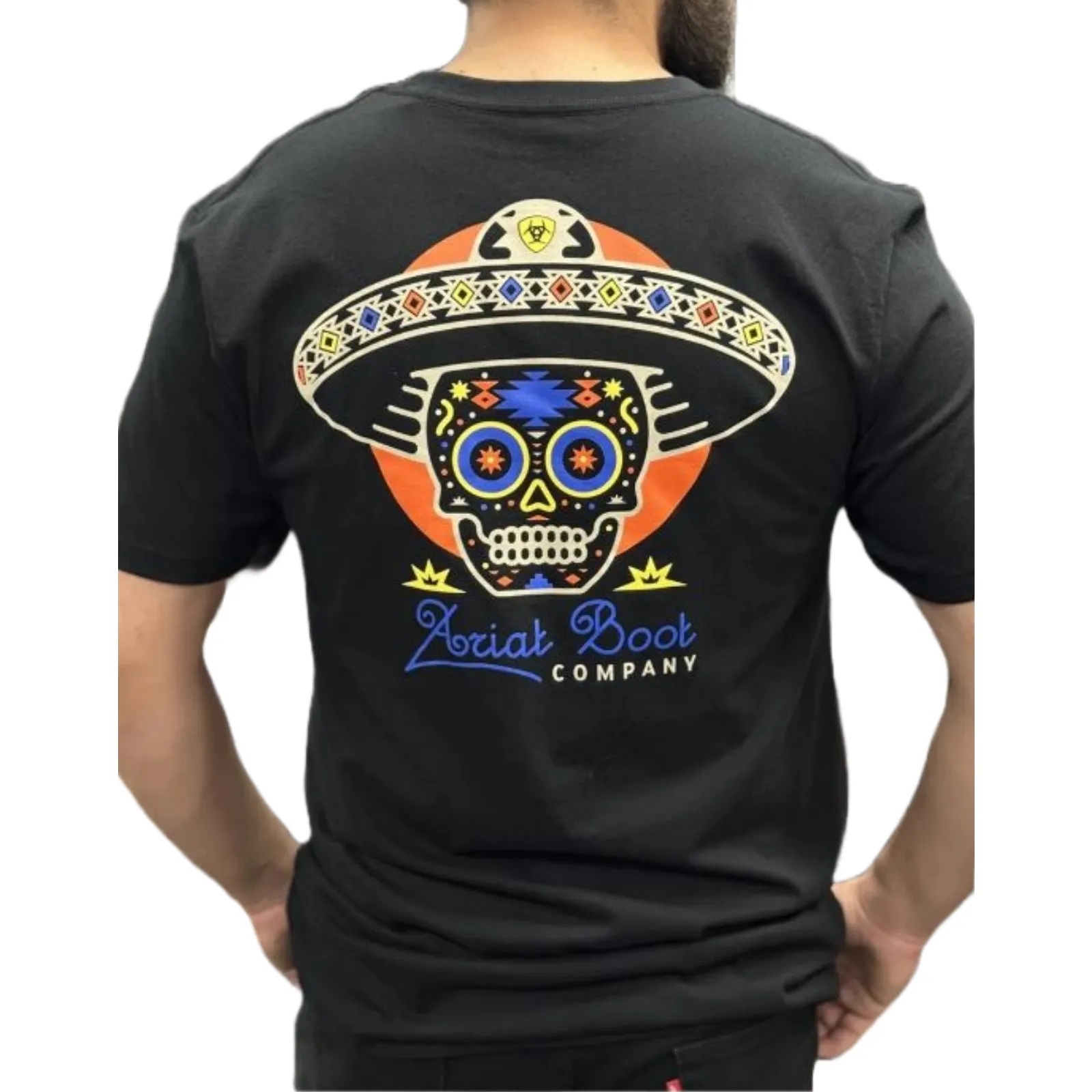 Ariat Men's Sugar Skull IESMU Blck Short Sleeve T-Shirt 10051674