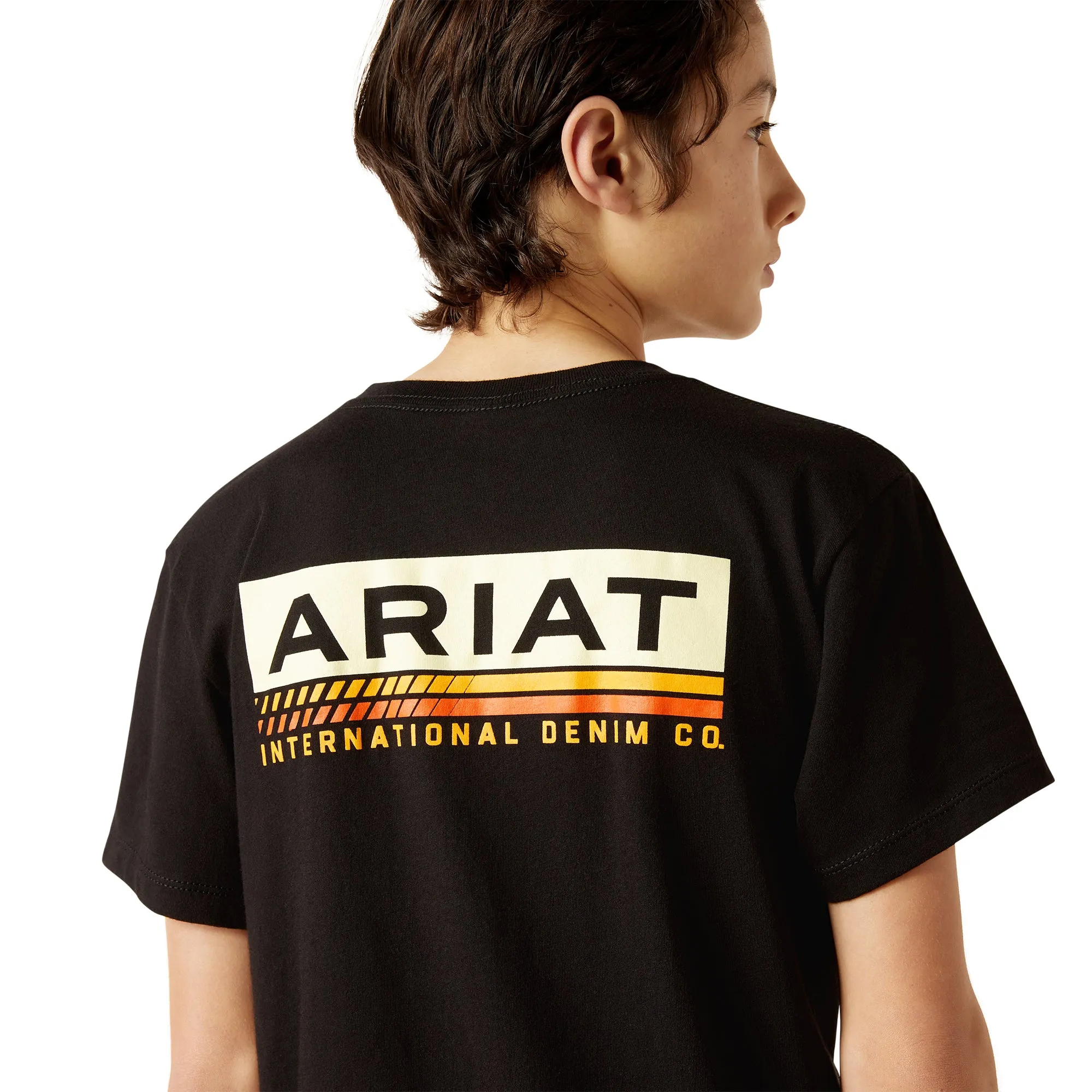 Ariat® Youth Boy's Retro Stripe Graphic Black T-Shirt 10045296