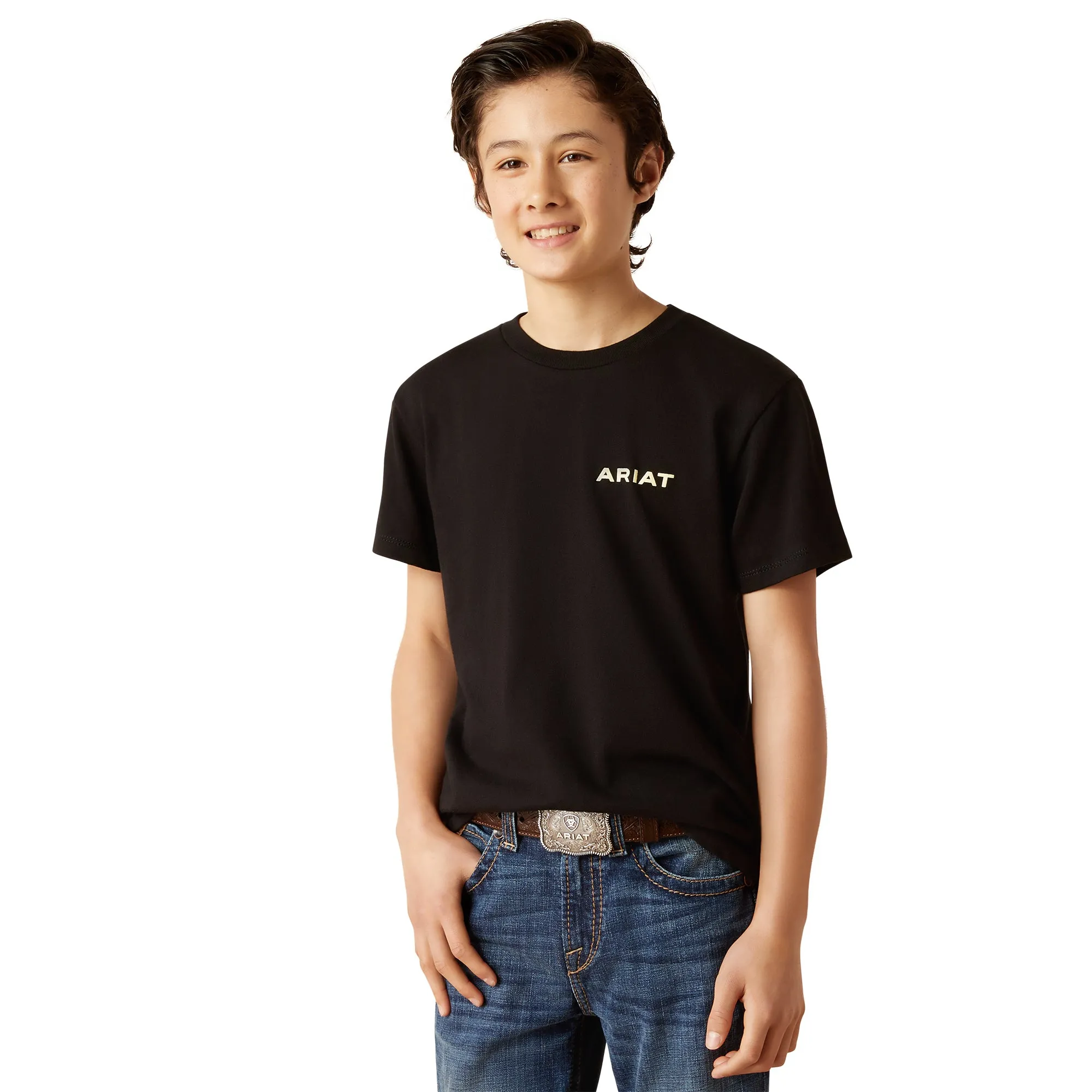 Ariat® Youth Boy's Retro Stripe Graphic Black T-Shirt 10045296