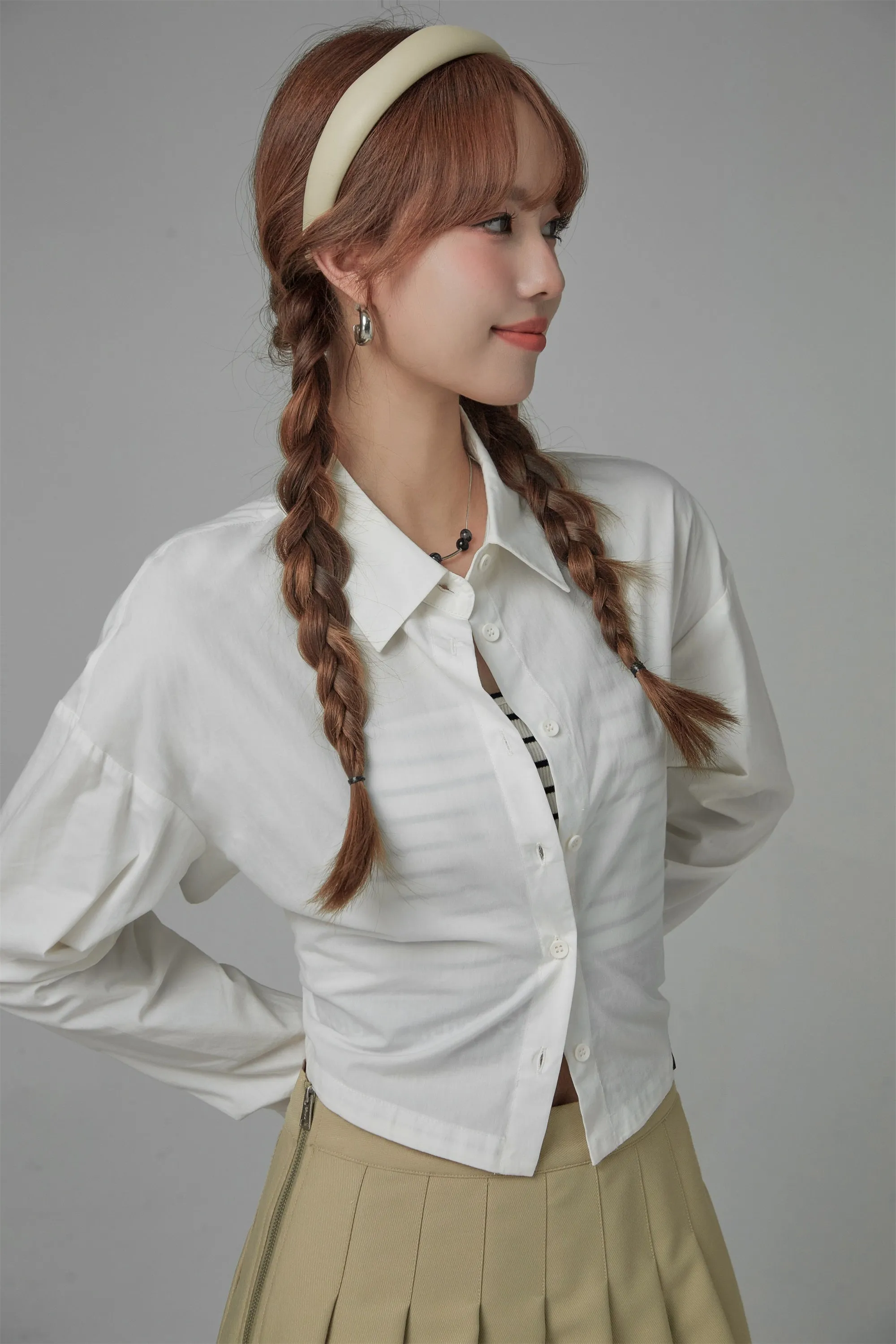 Back Corset Wrap Long Sleeve Shirt