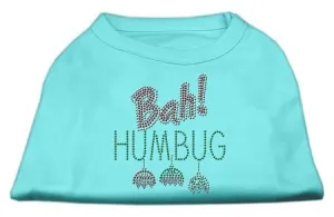 Bah Humbug Rhinestone Dog Shirt Aqua XXXL (20)