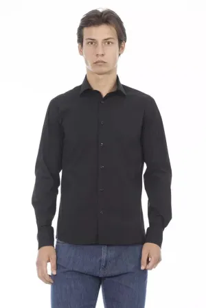 Baldinini Trend Black Cotton Men's Shirt