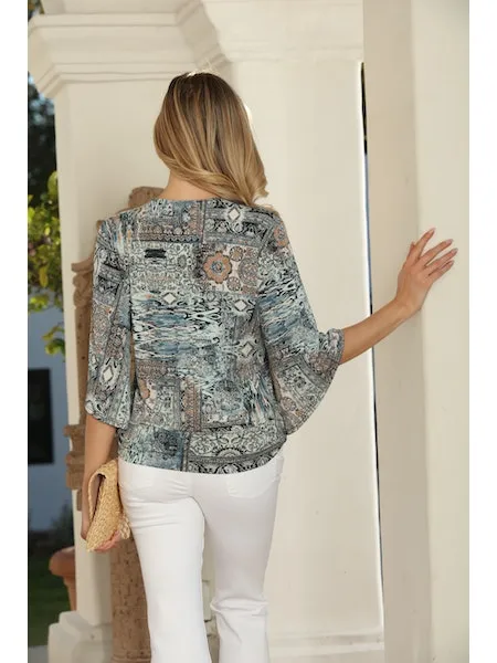 Banded Kimono Top | Fairfax Print