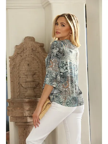 Banded Kimono Top | Fairfax Print