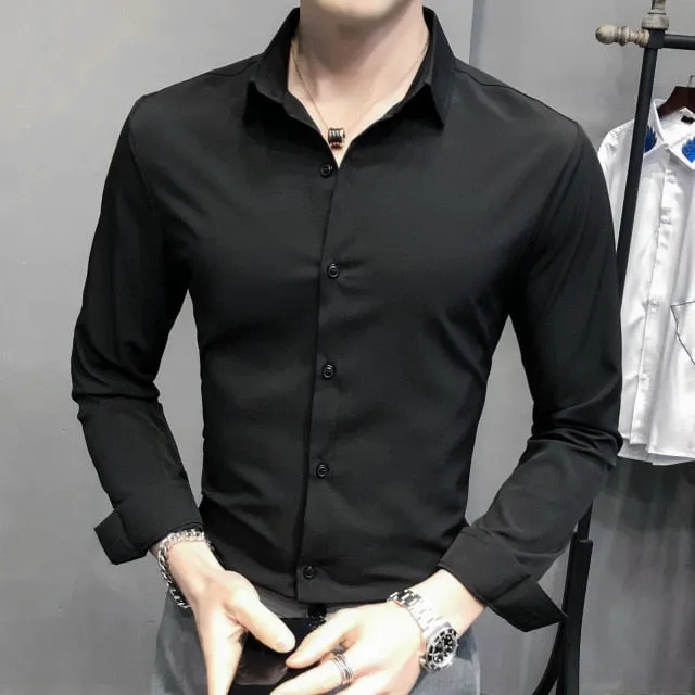 Basic Solid Style Long-Sleeved Shirts