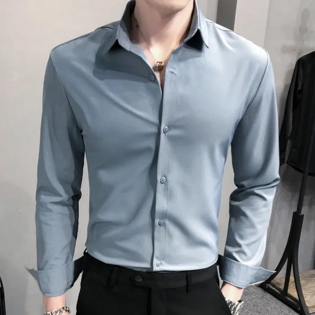 Basic Solid Style Long-Sleeved Shirts