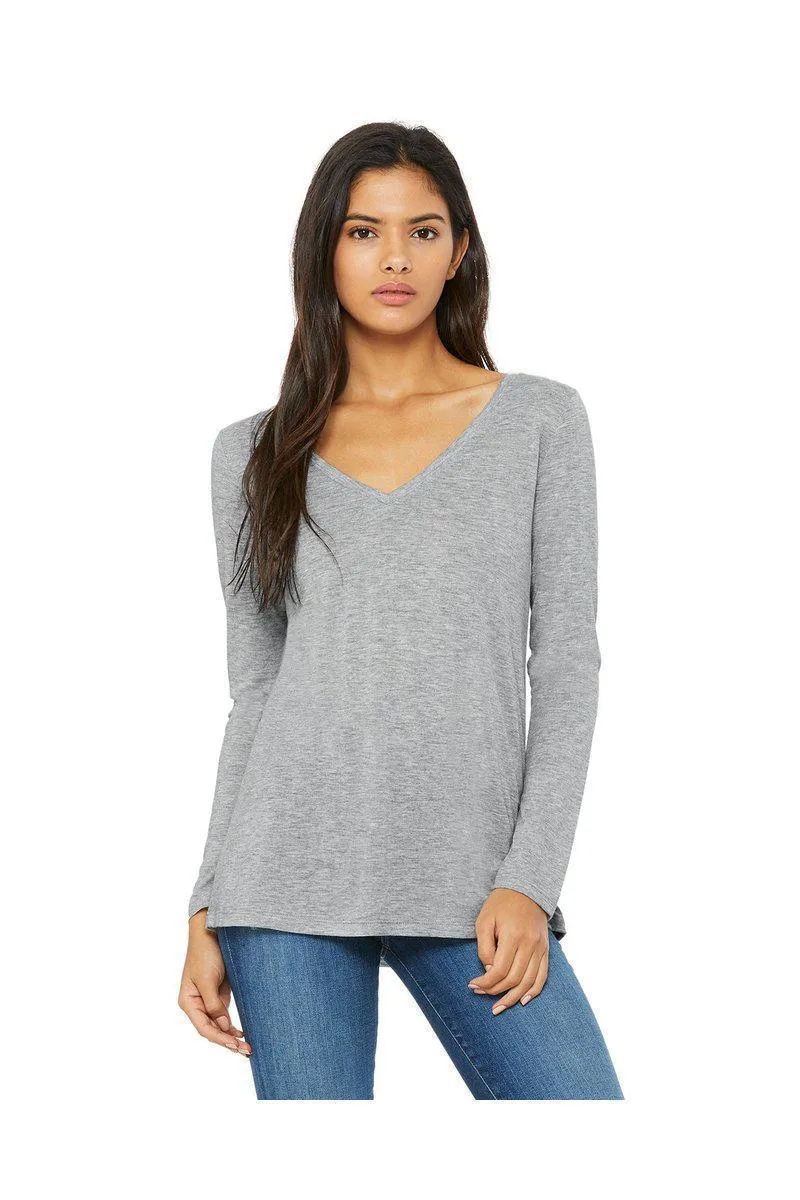 Bella   Canvas 8855: Ladies' Flowy Long Sleeve V-Neck