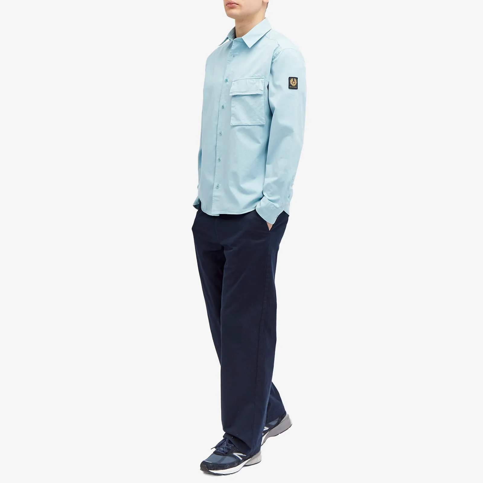 Belstaff Scale Garment Dyed Shirt in Skyline Blue