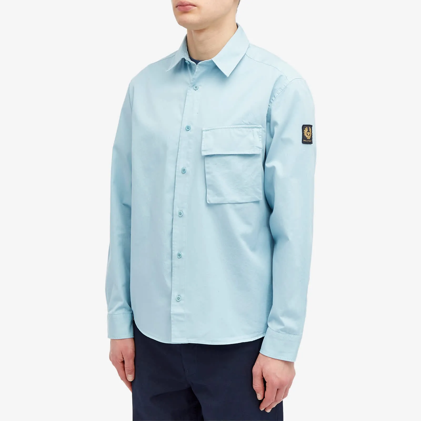 Belstaff Scale Garment Dyed Shirt in Skyline Blue