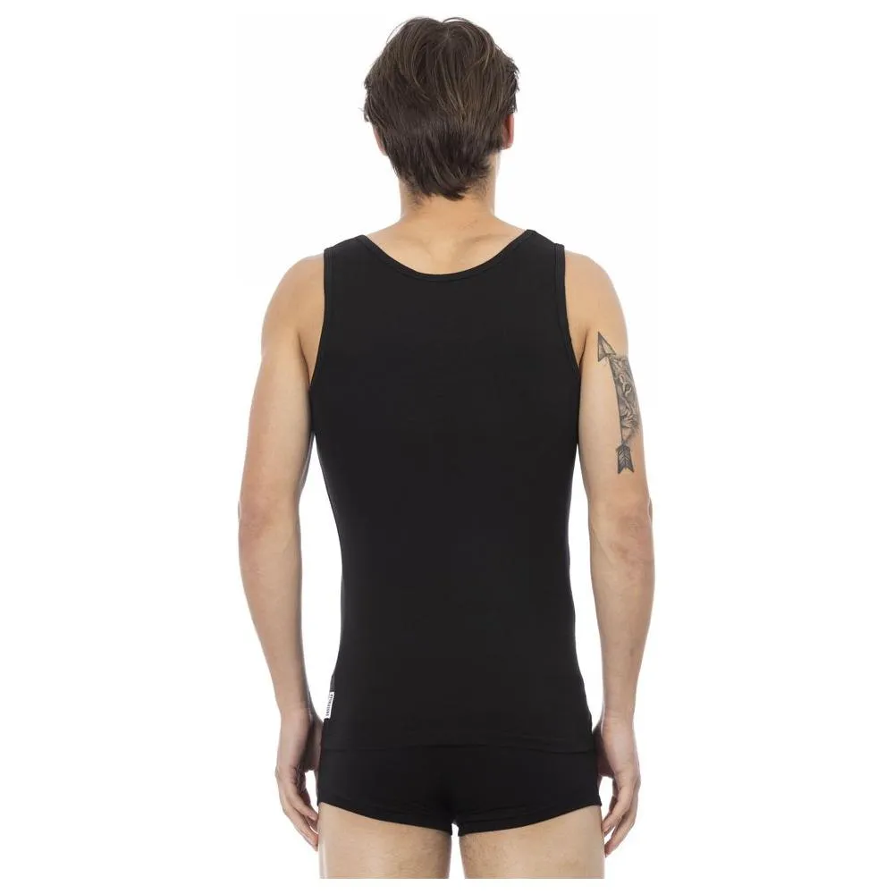 Bikkembergs Black Cotton Men Tank Top