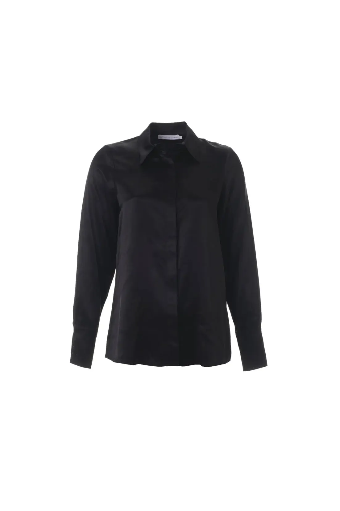 Black Silk Audrey Long Sleeve Women's Shirt