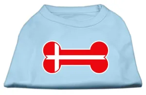 Bone Shaped Denmark Flag Screen Print Shirts Baby Blue S (10)