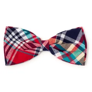 Bow Tie | Red & Navy Multi-Colored Madras Plaid