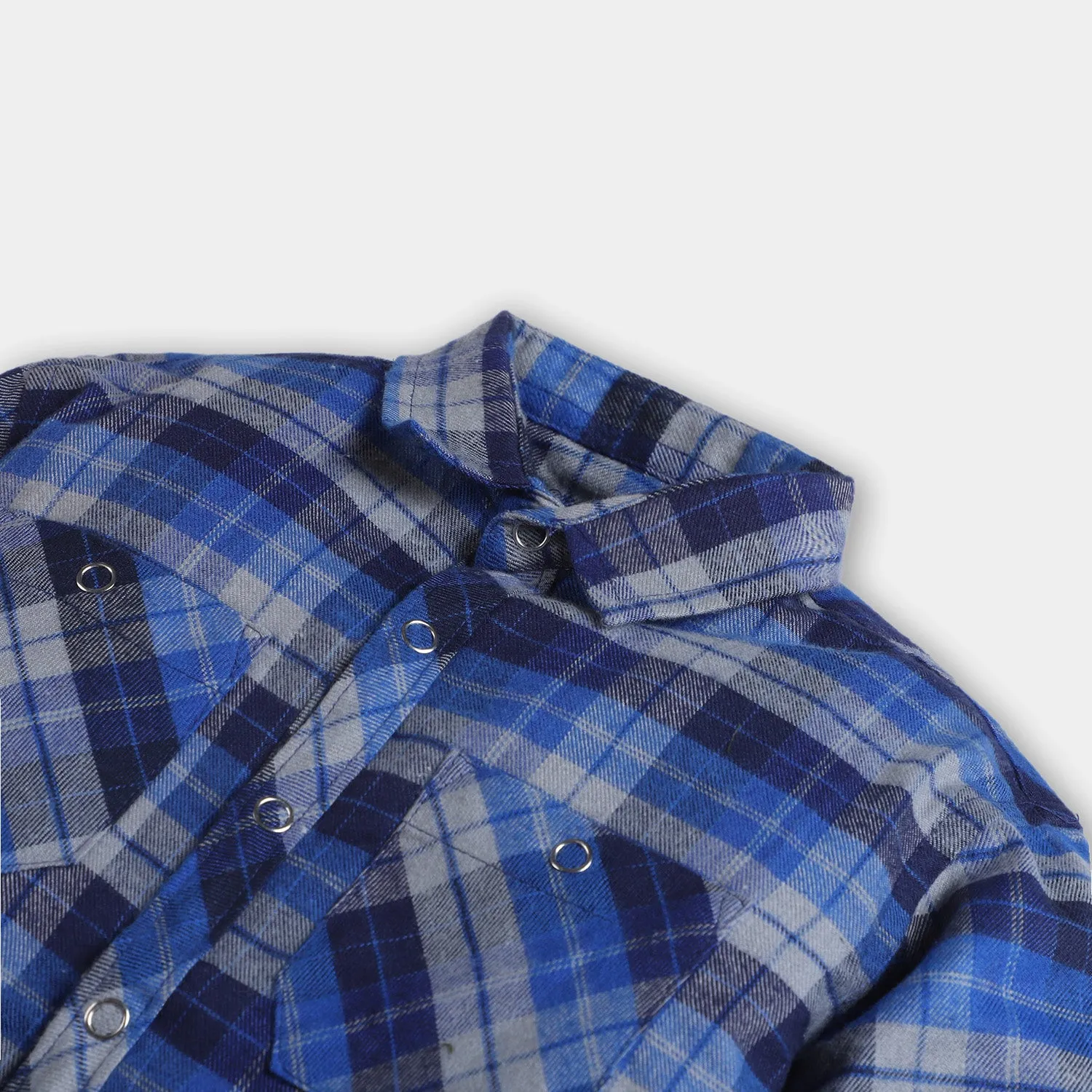 Boys Flannel Casual Shirt -Blue