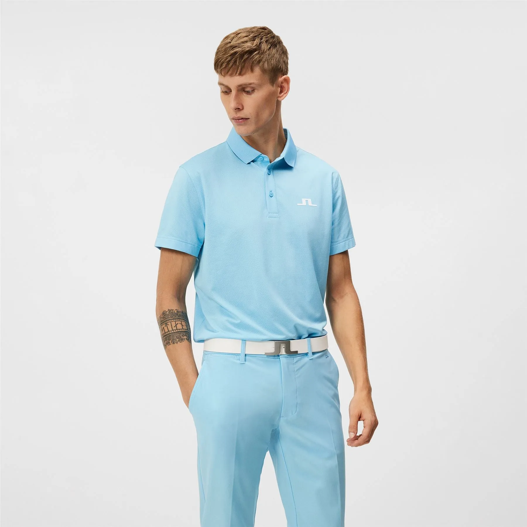 Bridge Regular Fit Tech Mesh Polo Baltic Sea - SS24