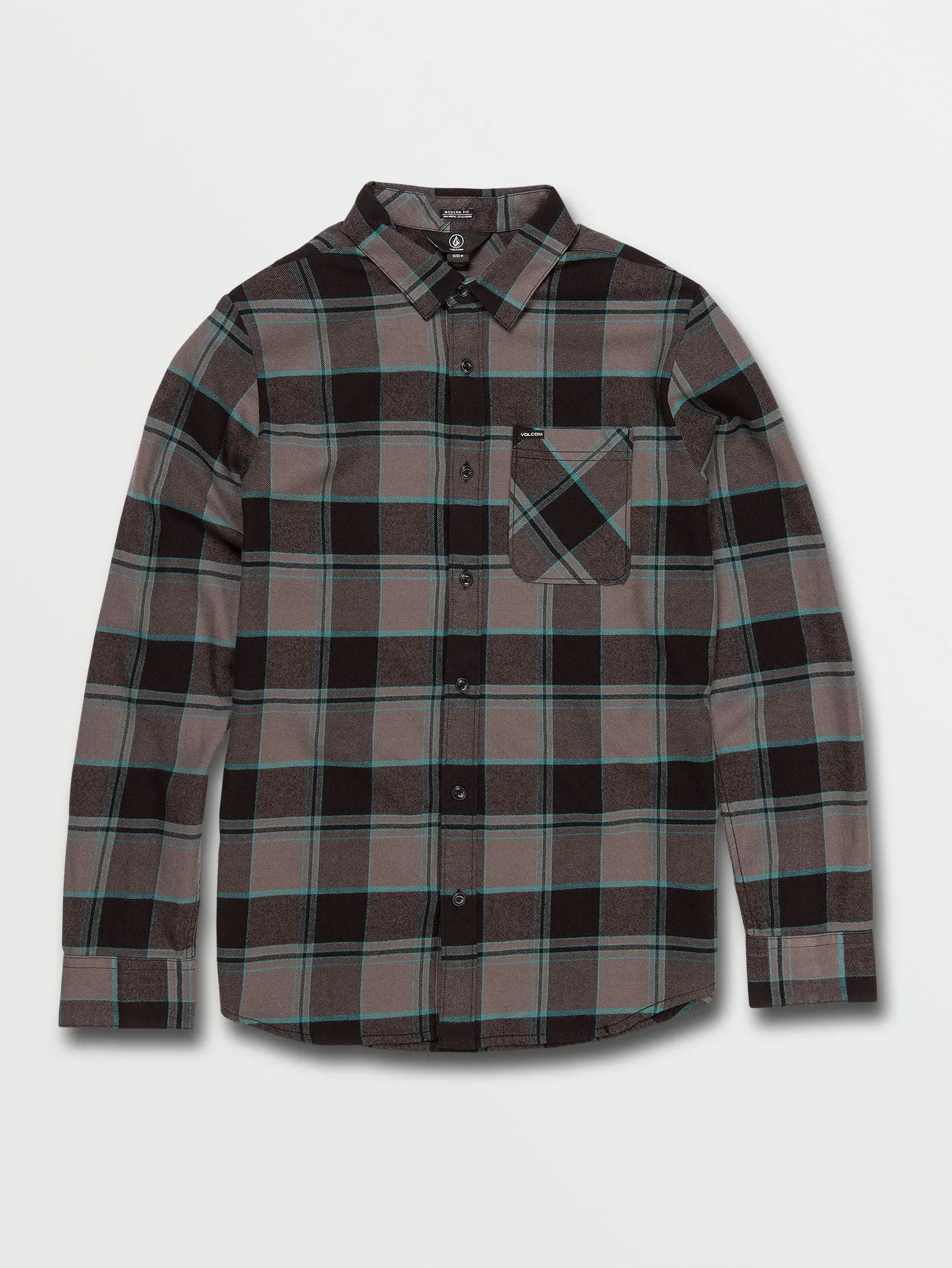 Caden Plaid Long Sleeve Flannel - Black