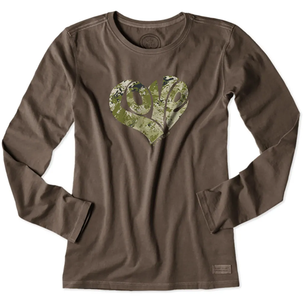 Camo Love Heart L/S Crusher T-Shirt by Life is good