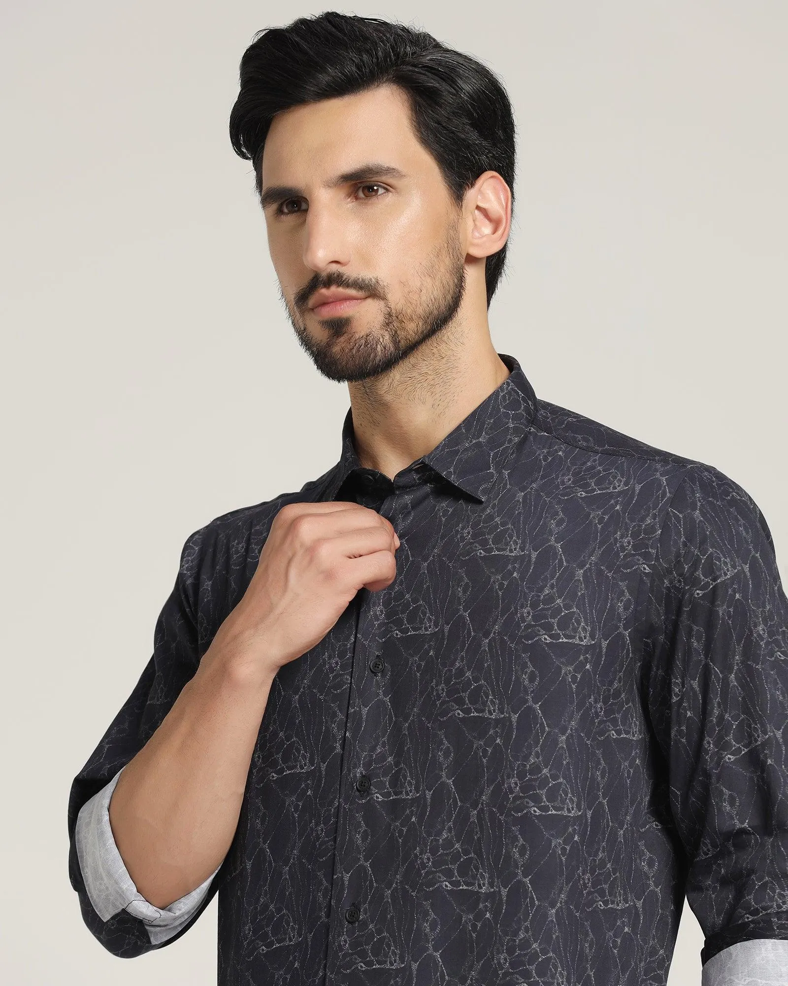 Casual Black Printed Shirt - Neil