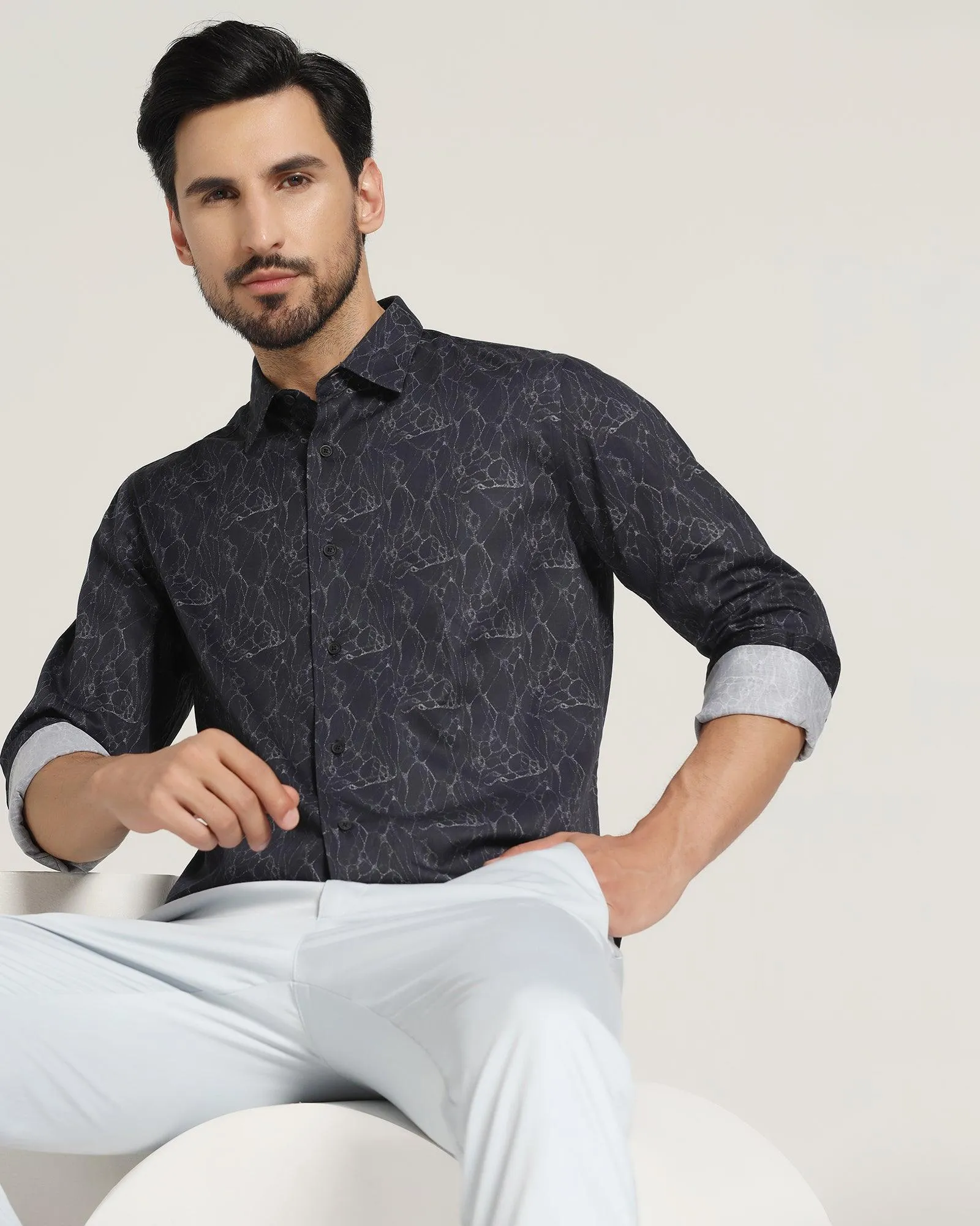 Casual Black Printed Shirt - Neil