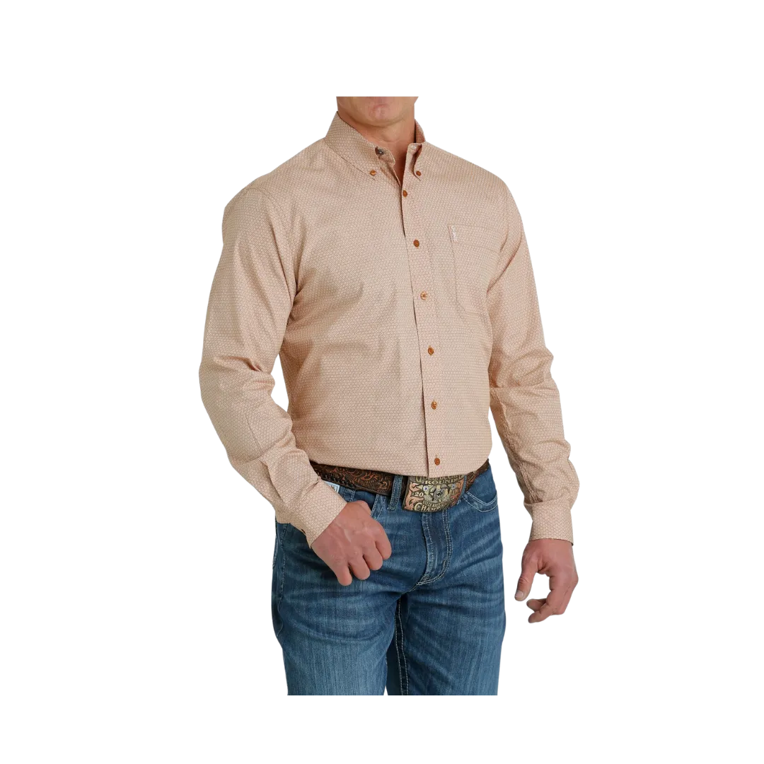 Cinch Men's Modern Fit Button Down Western Gold Shirt