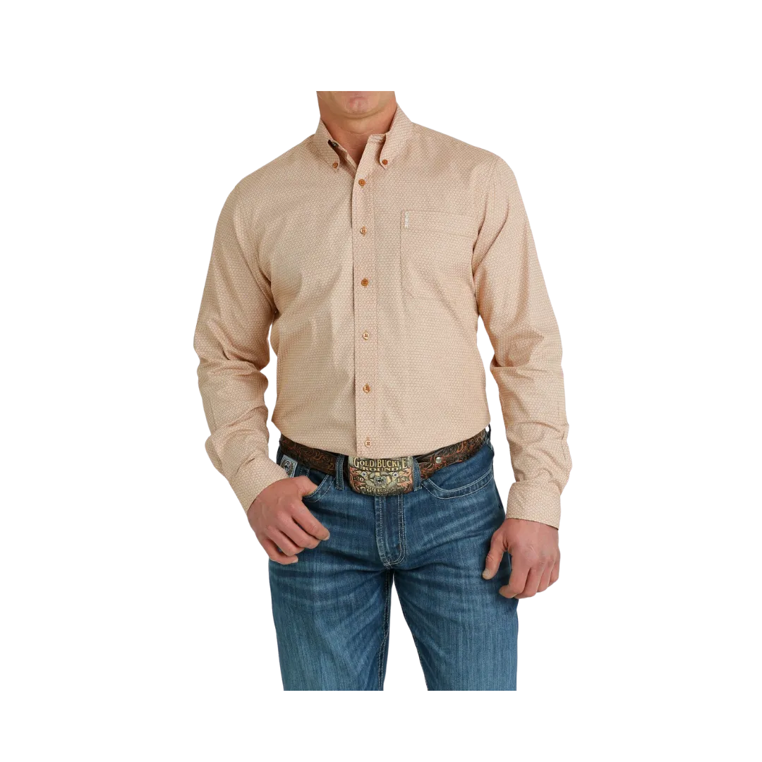 Cinch Men's Modern Fit Button Down Western Gold Shirt