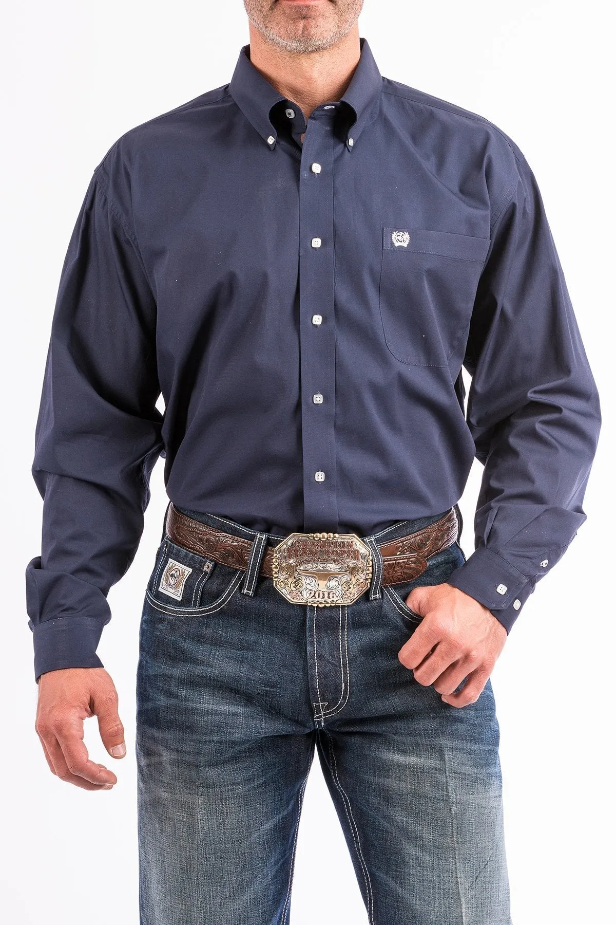 Cinch Mens Navy Button Down Western Shirt Style MTW1104667