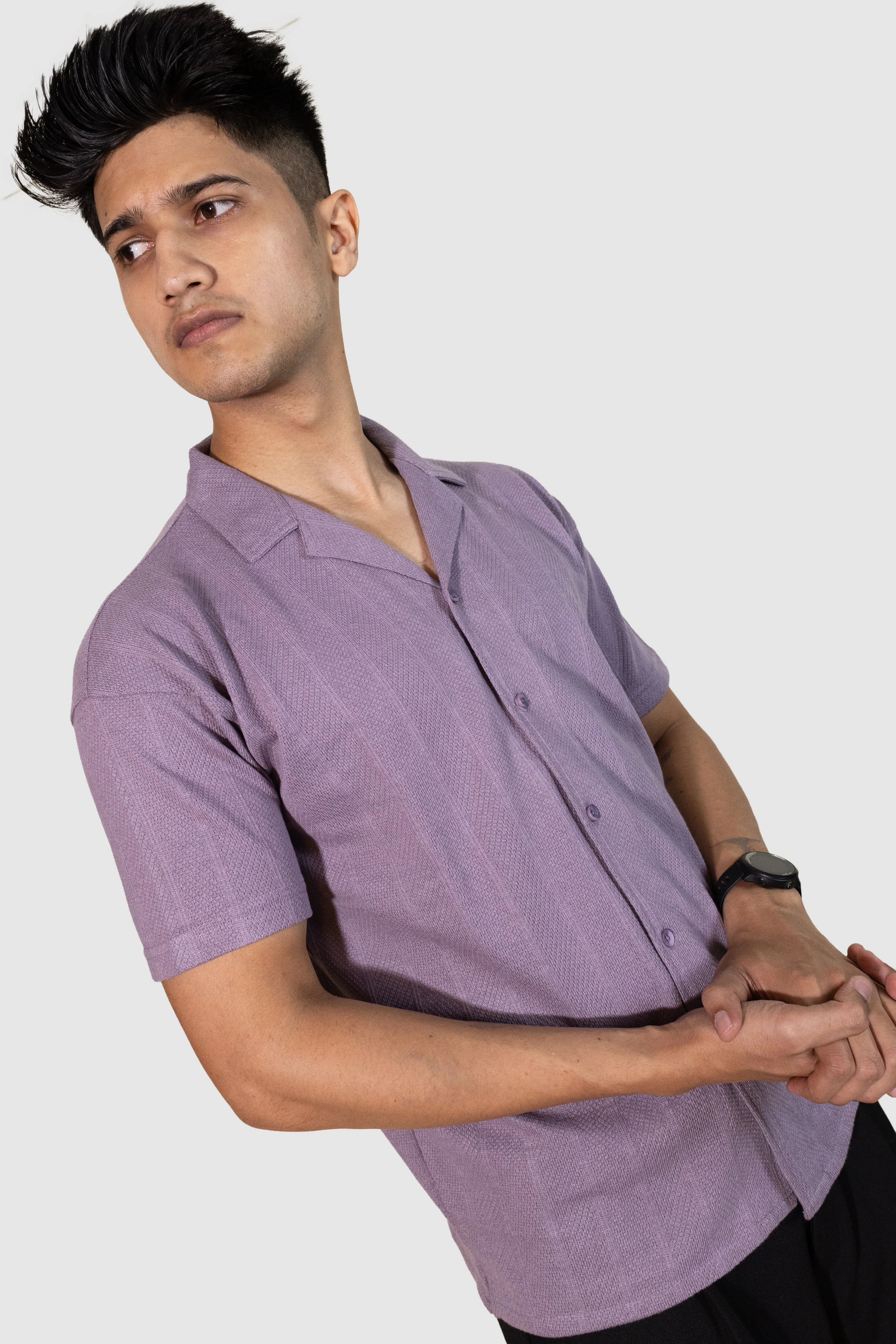 Cuban Stripe Shirt - Lavendar