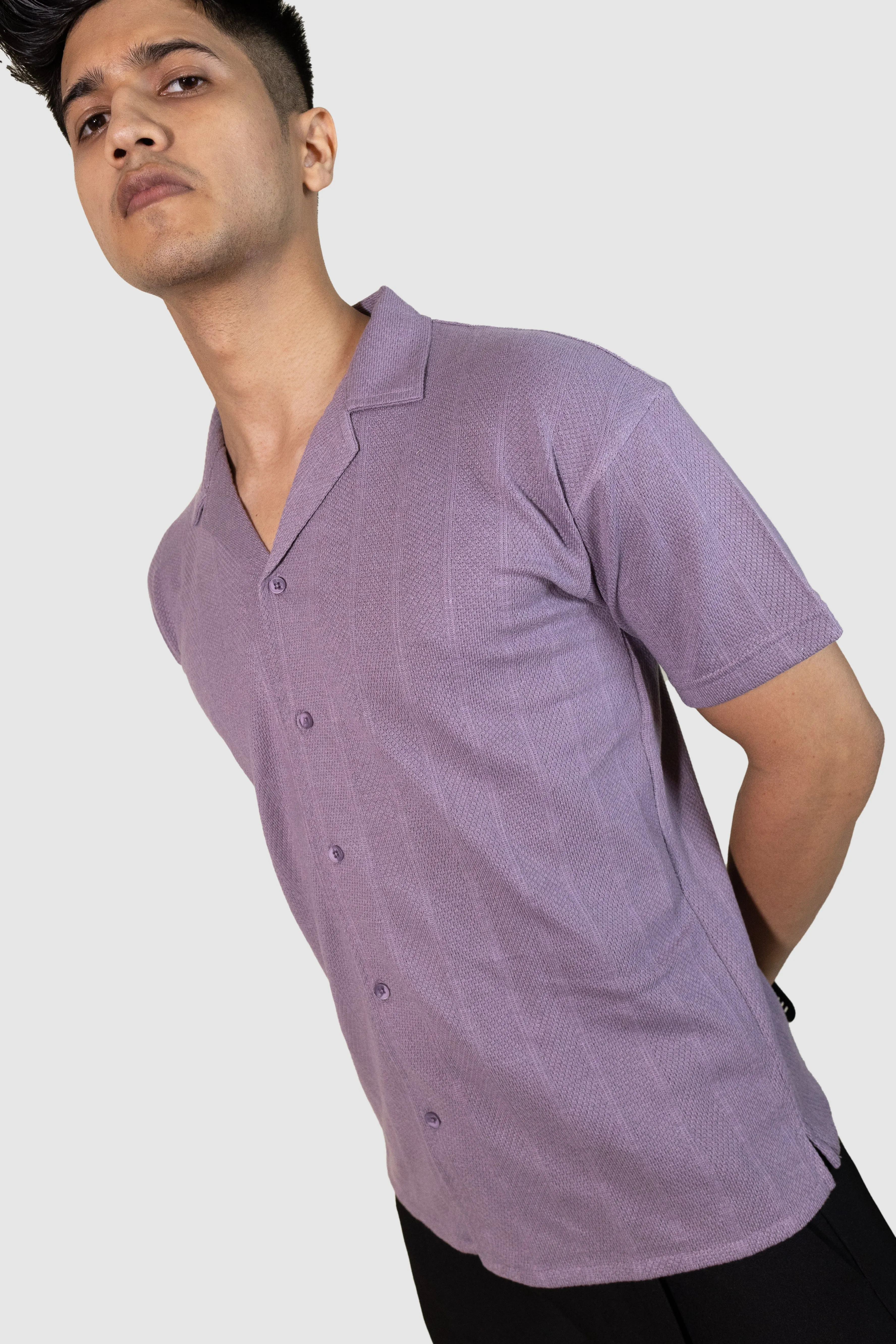 Cuban Stripe Shirt - Lavendar