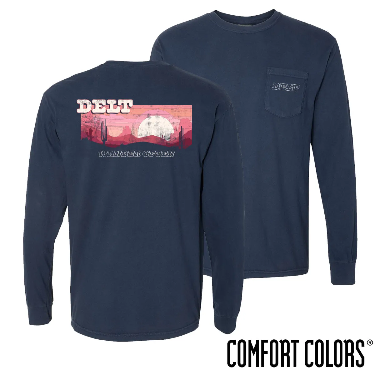 Delt Comfort Colors Wander Often Long Sleeve Pocket Tee