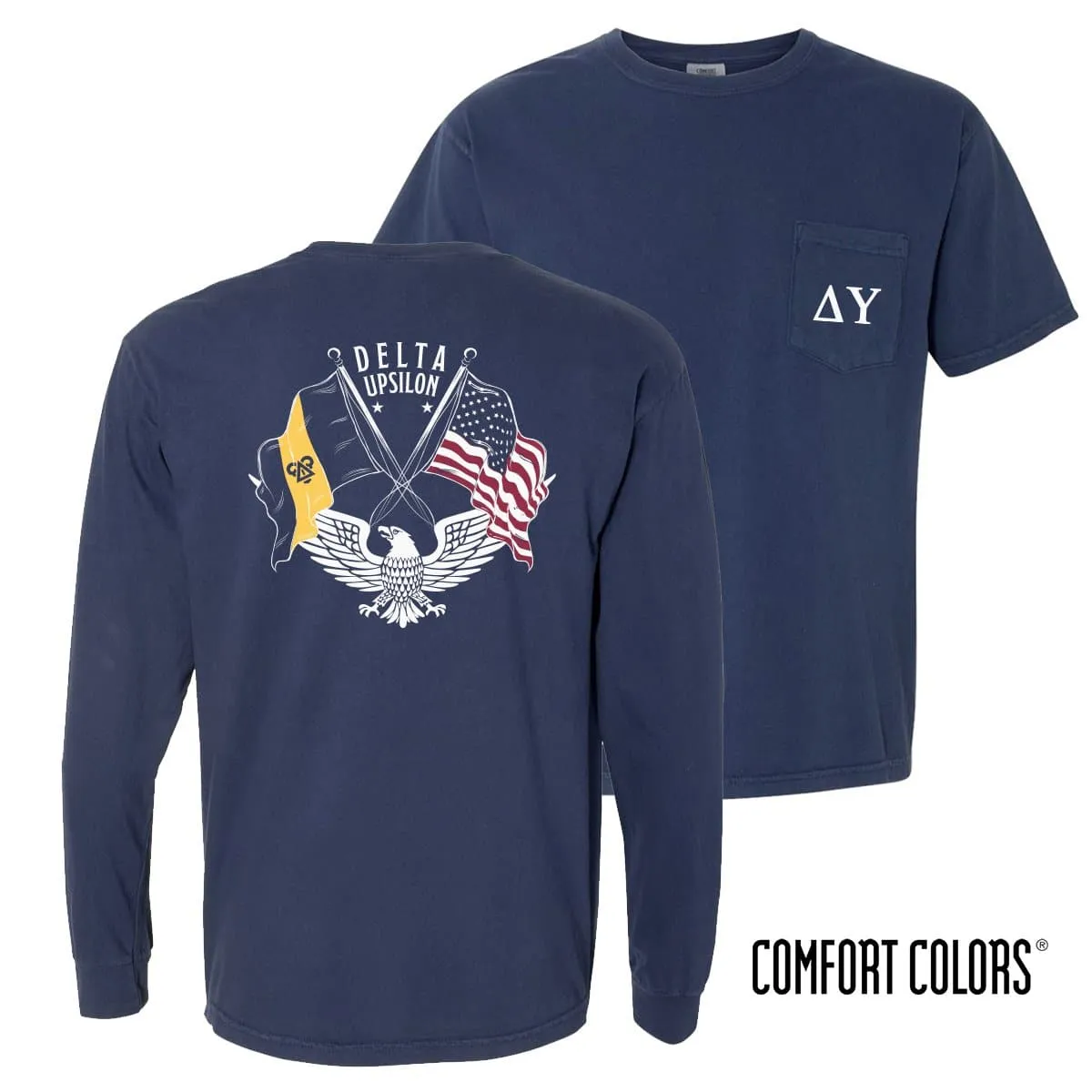 Delta Upsilon Comfort Colors Navy Patriot tee