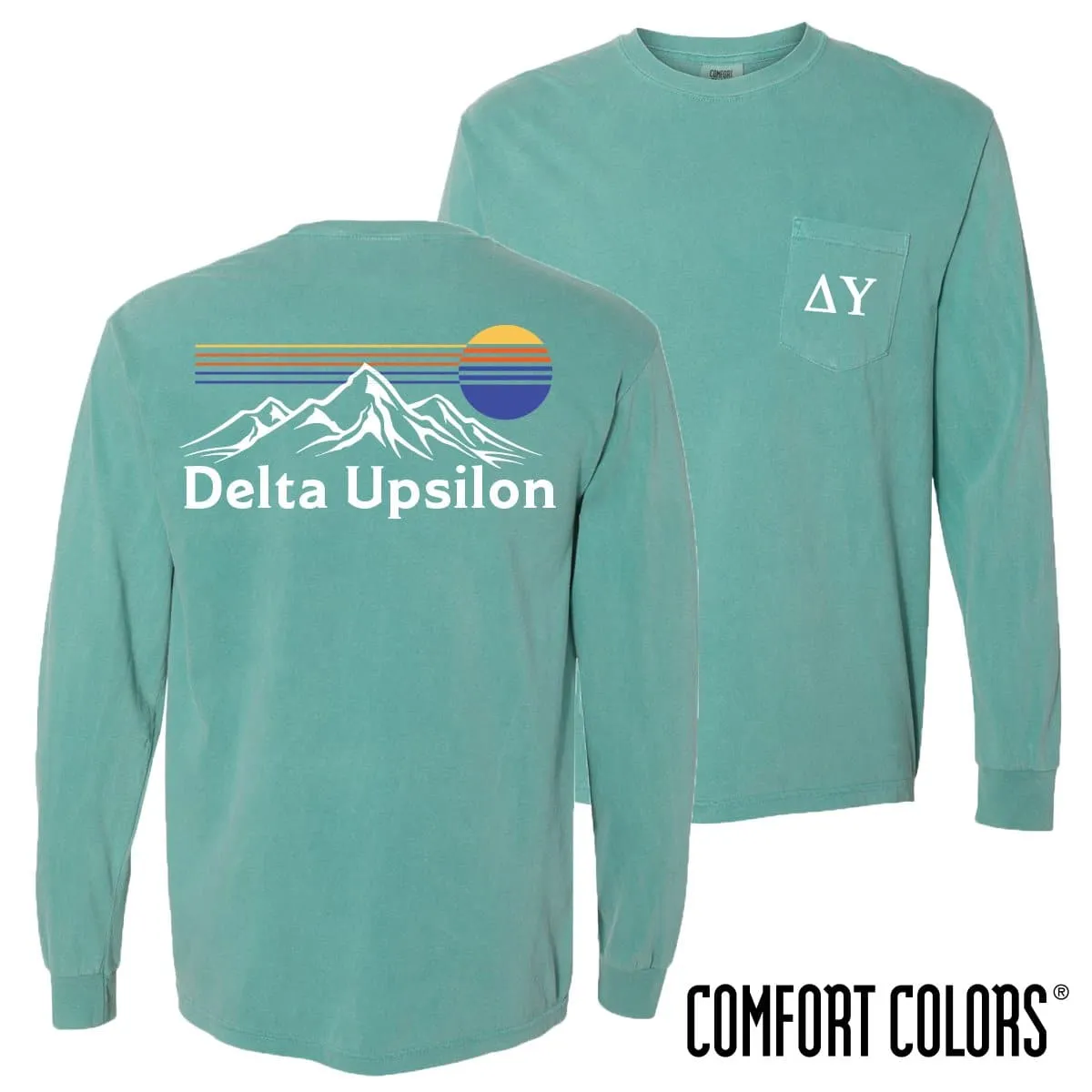 Delta Upsilon Retro Mountain Comfort Colors Tee