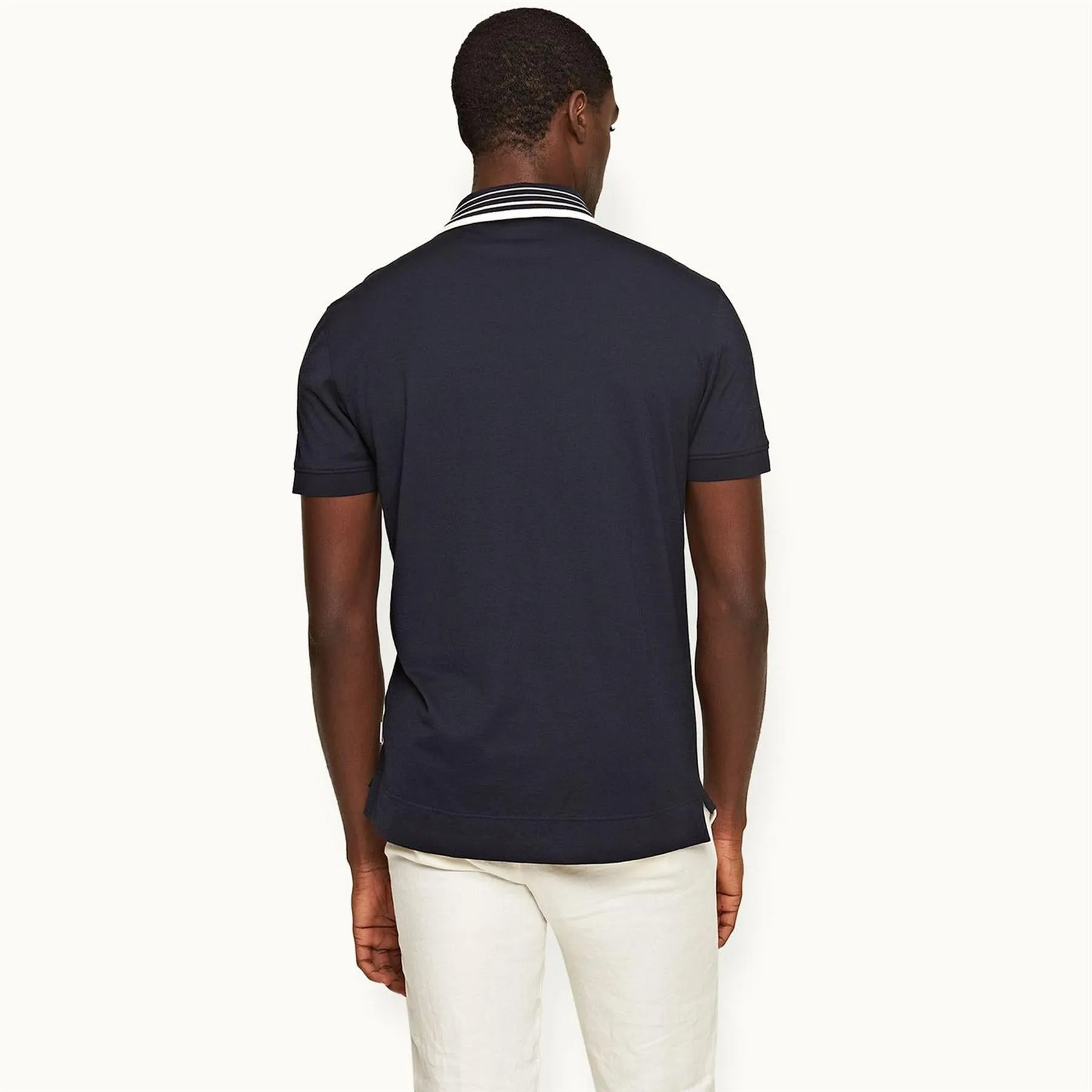 Dominic Border Stripe Polo Night Iris - SS24