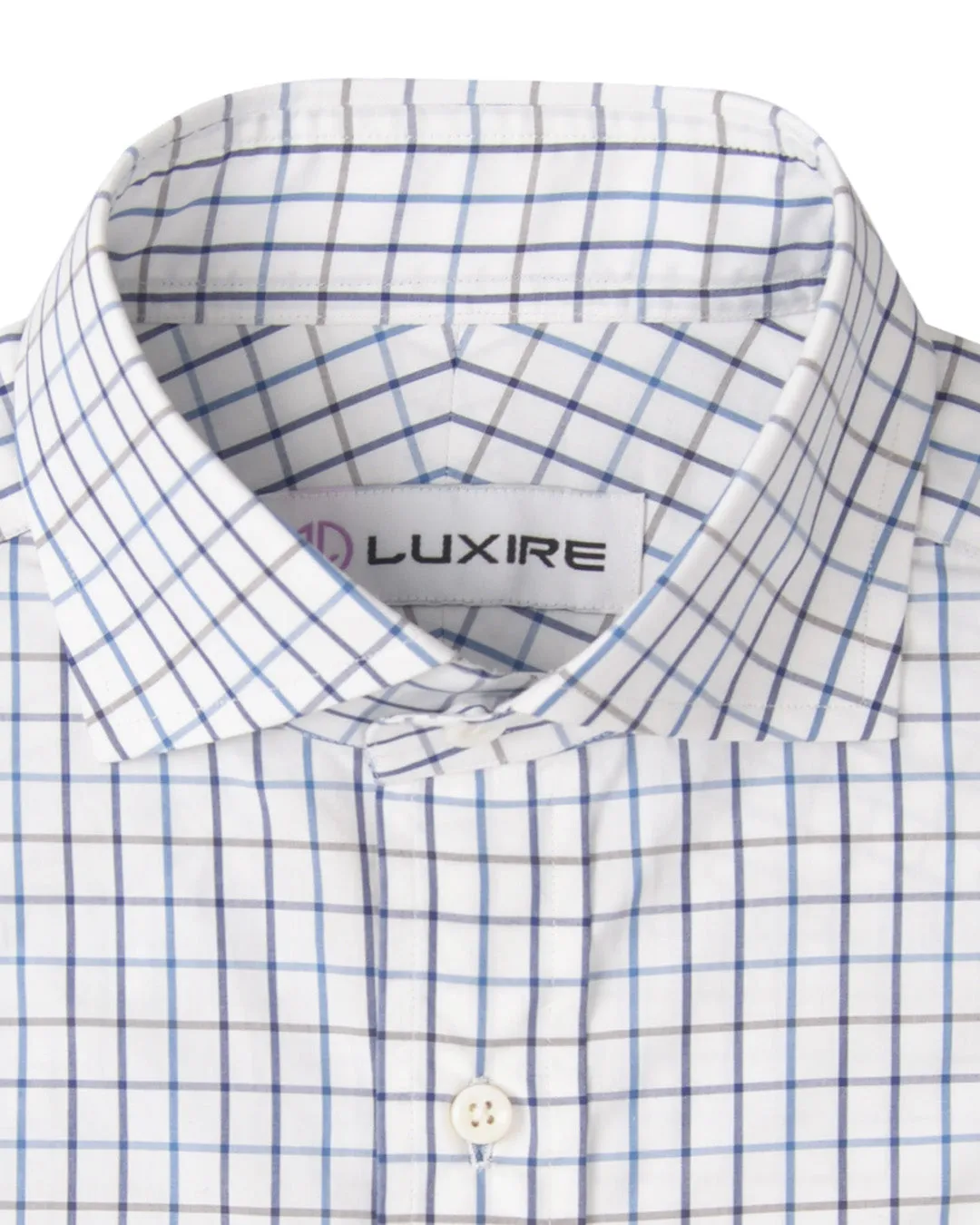 Easy-to-Iron Blue Navy White Grey Checks