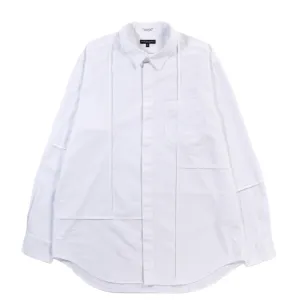 ENGINEERED GARMENTS COMBO SHORT COLLAR SHIRT WHITE COTTON OXFORD