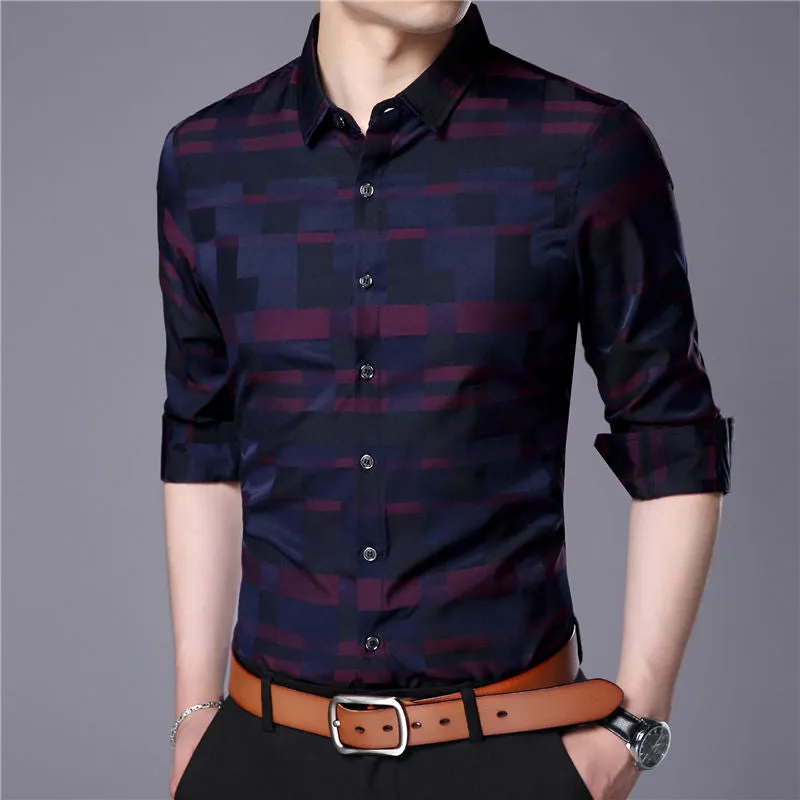 Fashionable Business Style Men Slim Fit Shirt