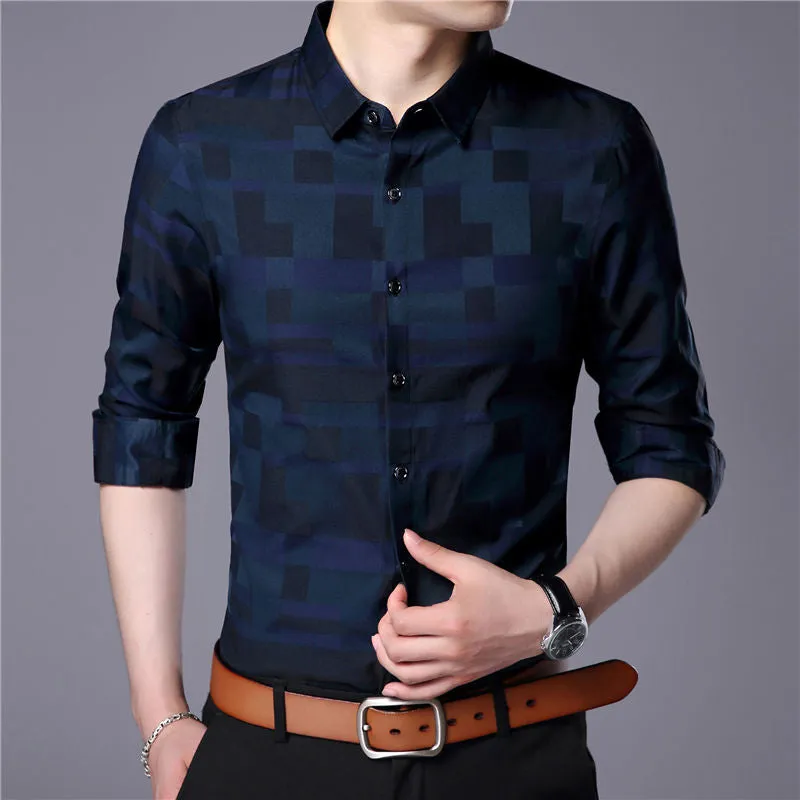 Fashionable Business Style Men Slim Fit Shirt