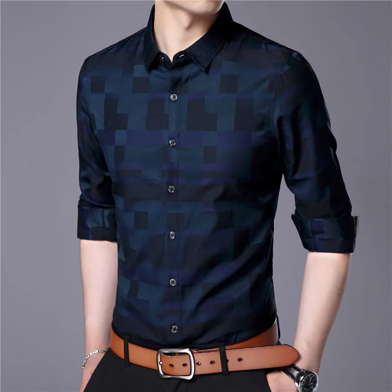 Fashionable Business Style Men Slim Fit Shirt