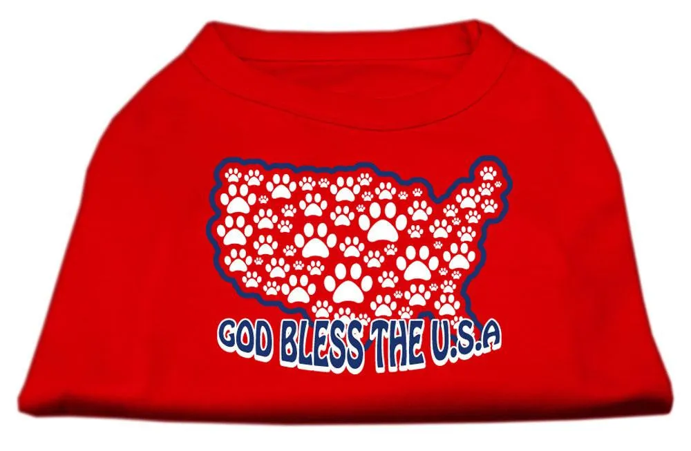 God Bless USA Screen Print Shirts Red XL (16)