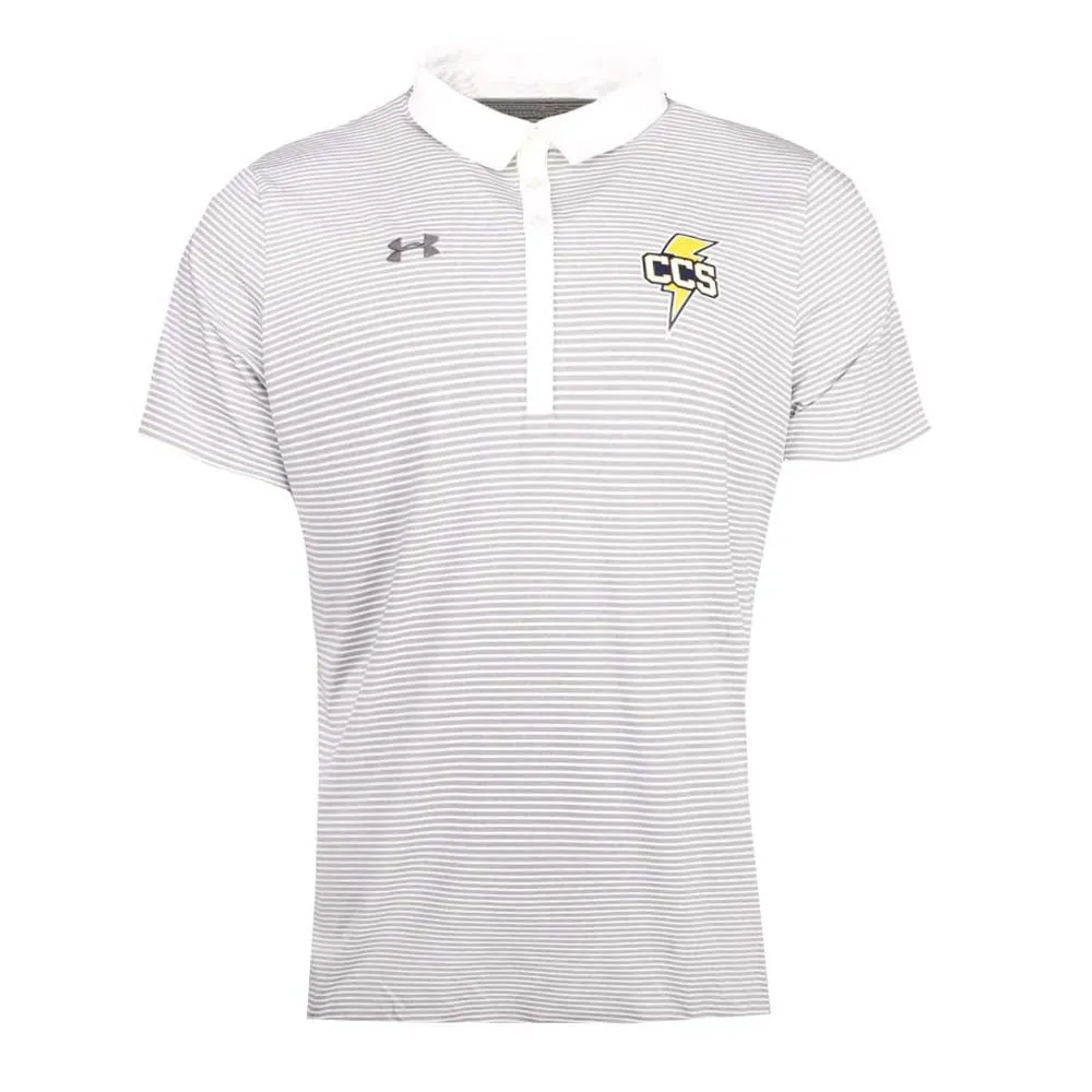 Golf T Logo Stripes Short Sleeve Polo Shirt