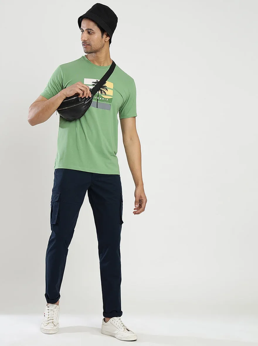 Green Printed Slim Fit T-Shirt | JadeBlue