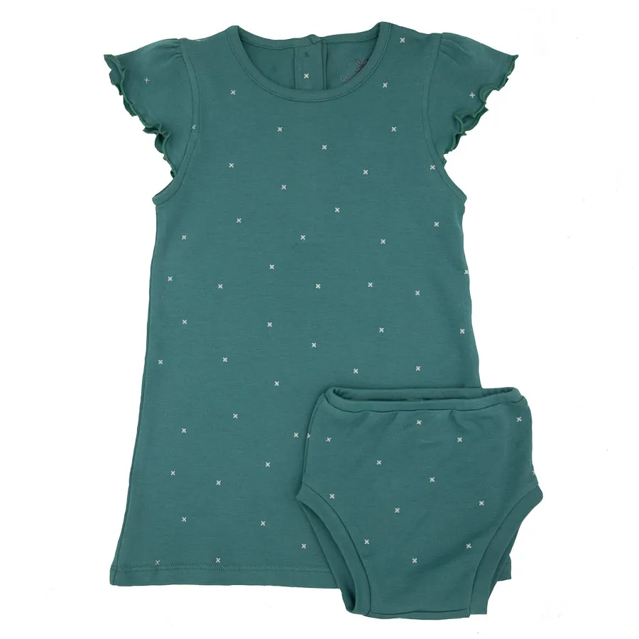 Green Teal Stars Dress