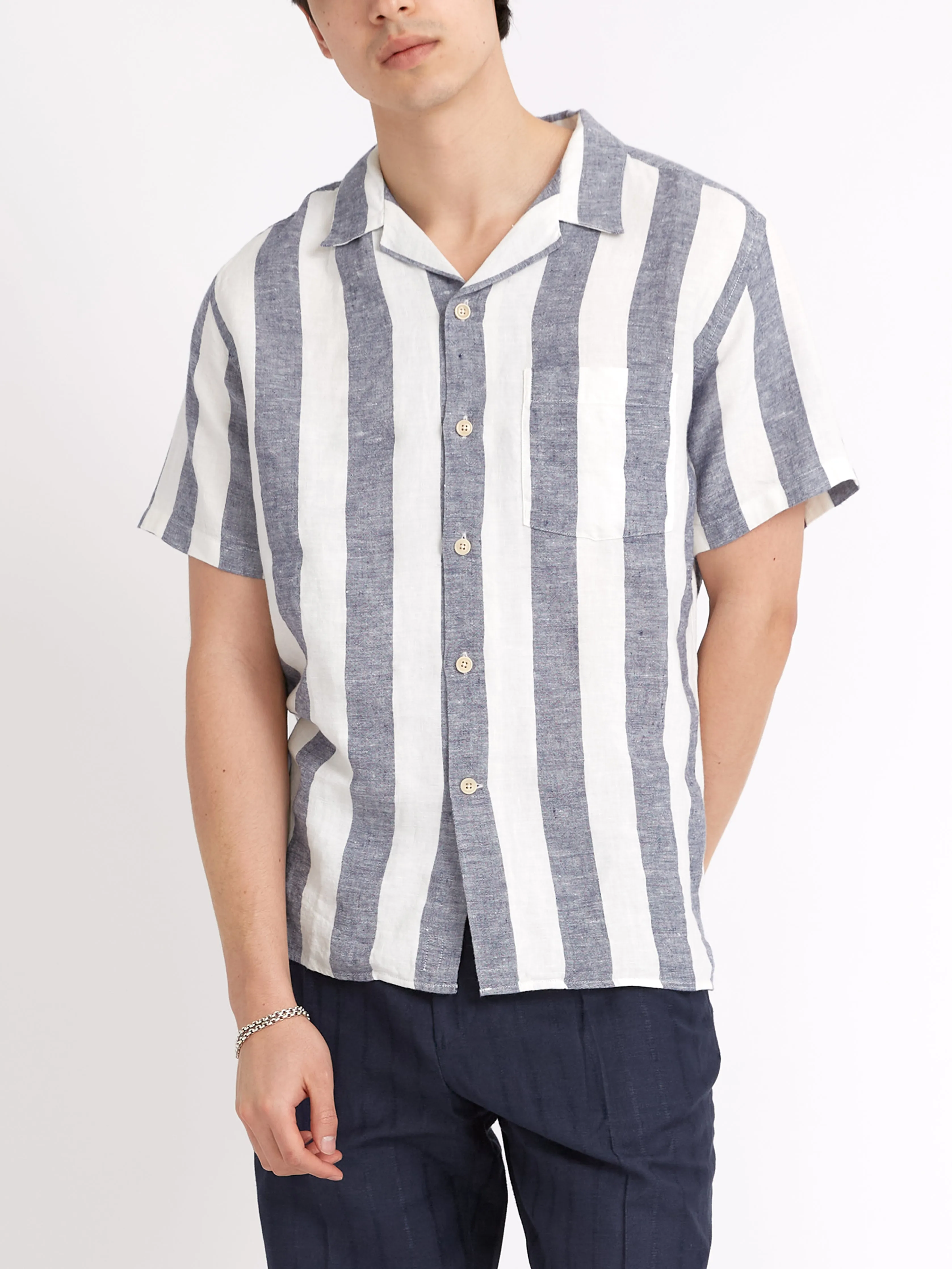 Havana Short Sleeve Shirt Mortimer Blue/White