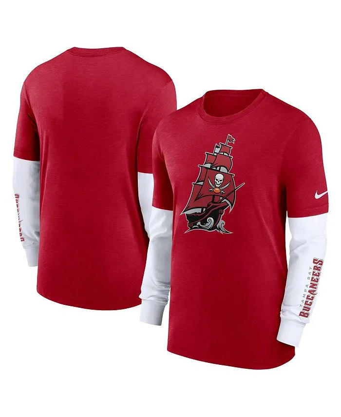 Heather Red Tampa Bay Buccaneers Slub Nike Men's Fashion Long Sleeve T-Shirt Red