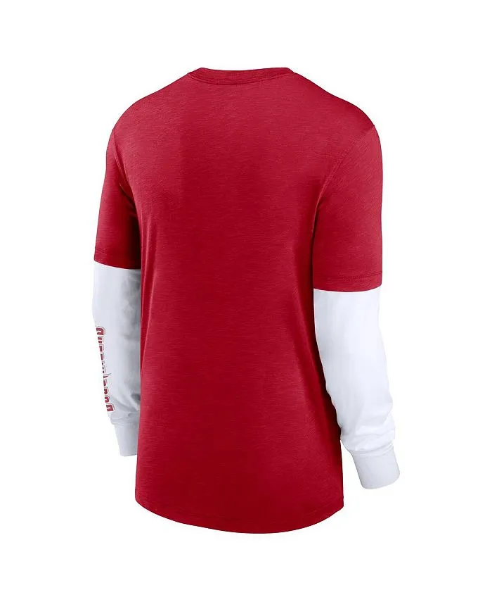 Heather Red Tampa Bay Buccaneers Slub Nike Men's Fashion Long Sleeve T-Shirt Red