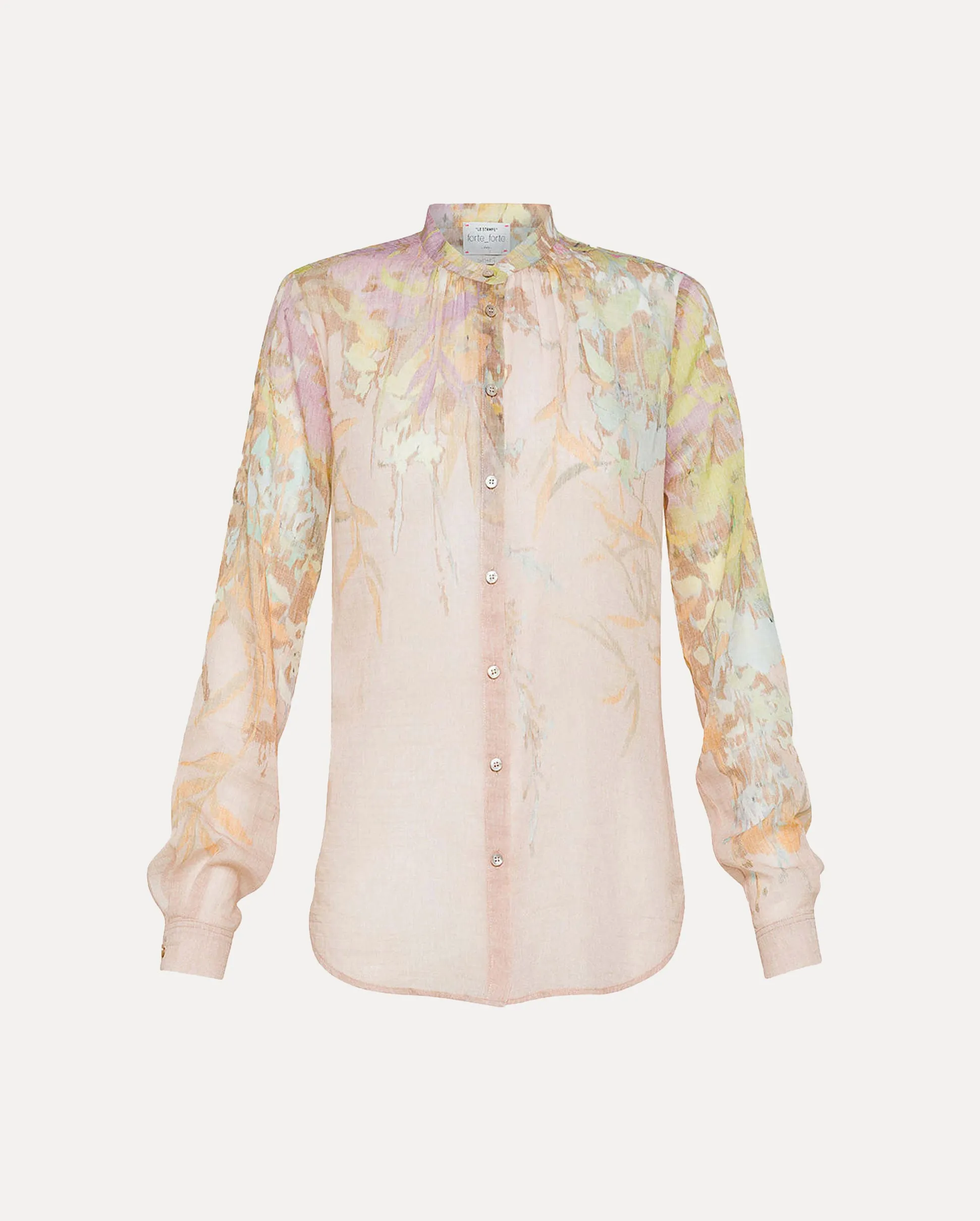 HEAVEN PRINT COTTON SILK VOILE GRANDFATHER SHIRT / PELATO